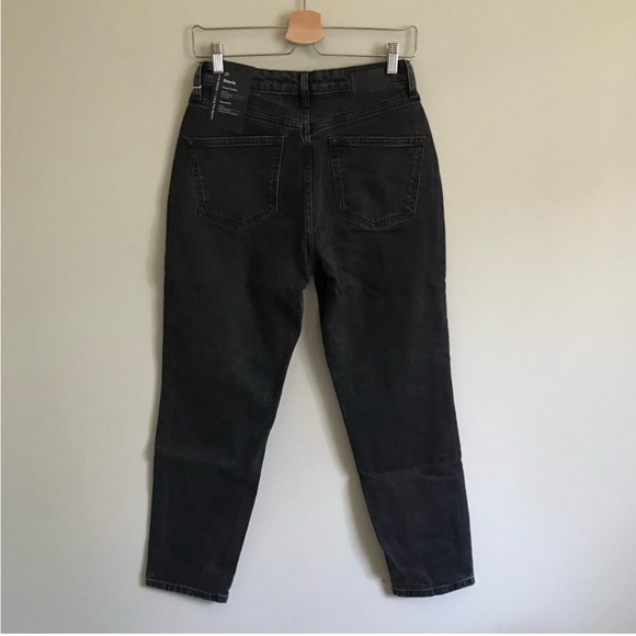 NWT Frank & Oak / The Stevie High Waisted Tapered Jean in Washed Black - Picture 11 of 13